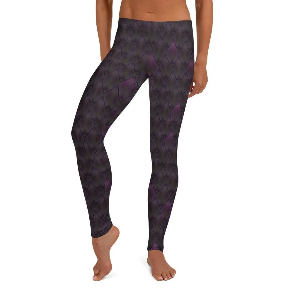 Dragon Scale Black Womens Leggings