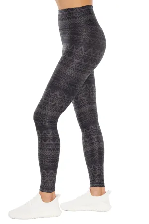 Easy Zen Ankle Legging (Black Little Nordic Winter)