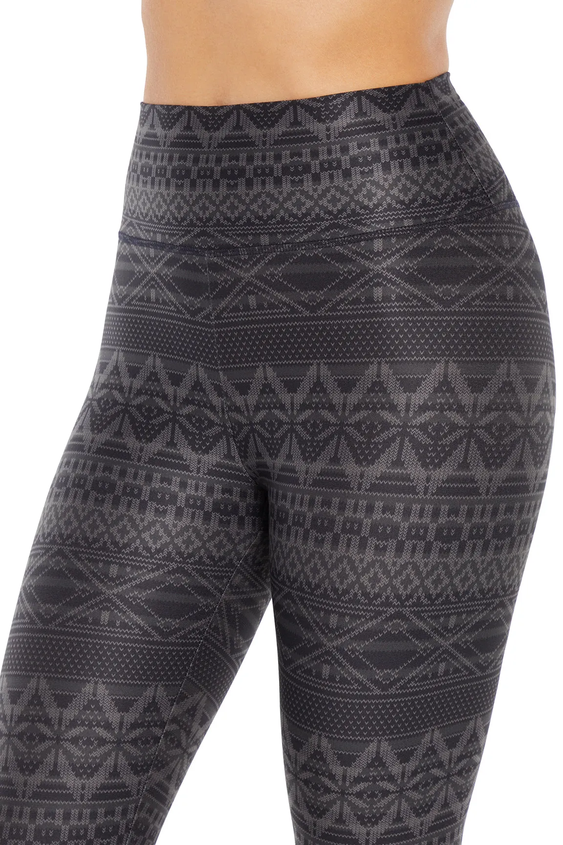 Easy Zen Ankle Legging (Black Little Nordic Winter)