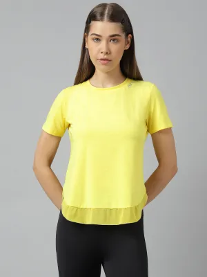 Fitkin women self stripes round neck short sleeves t-shirt