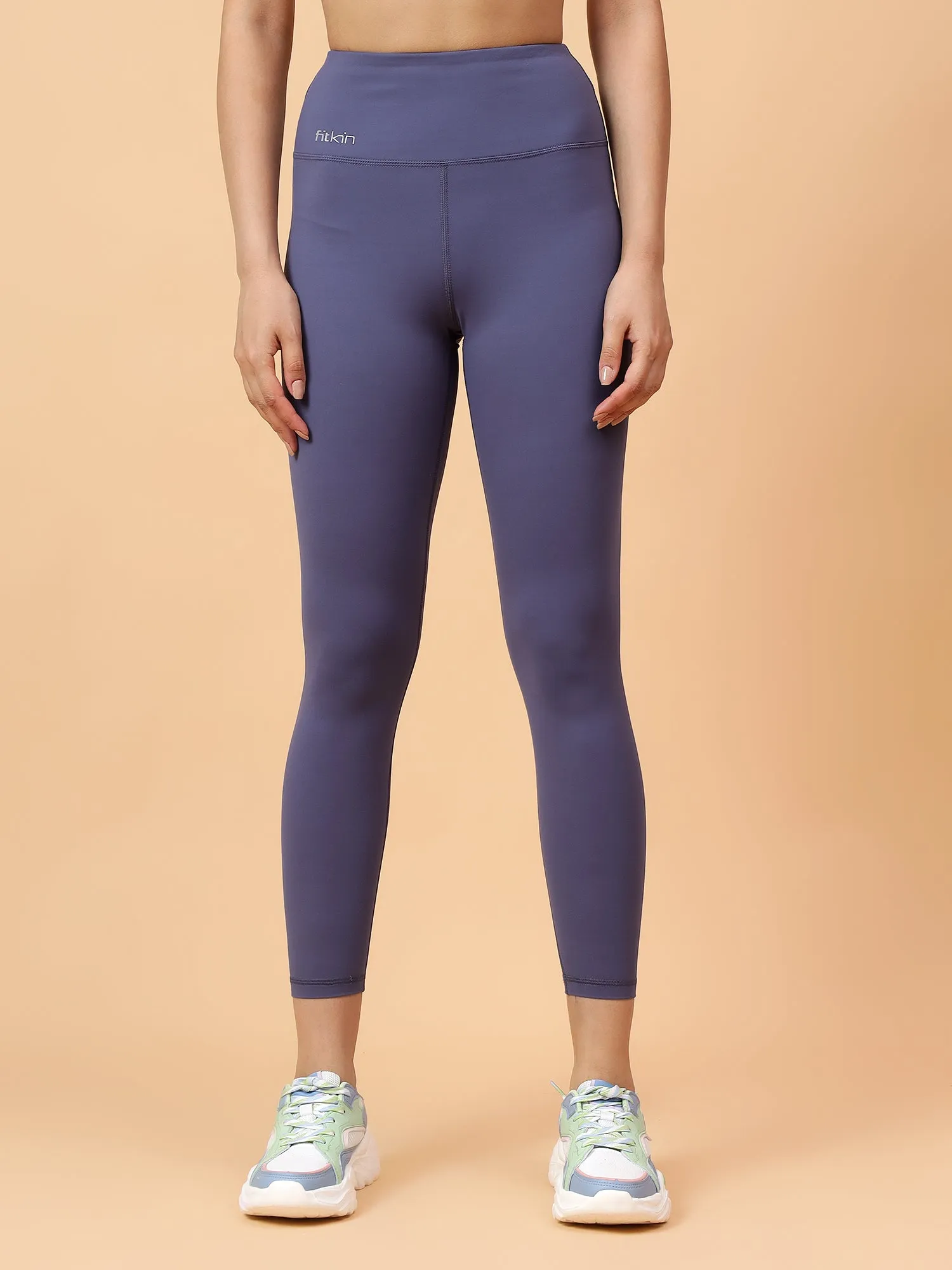 Fitkin Women's Midnight Blue Core High Waist Curve Sculpting Tights