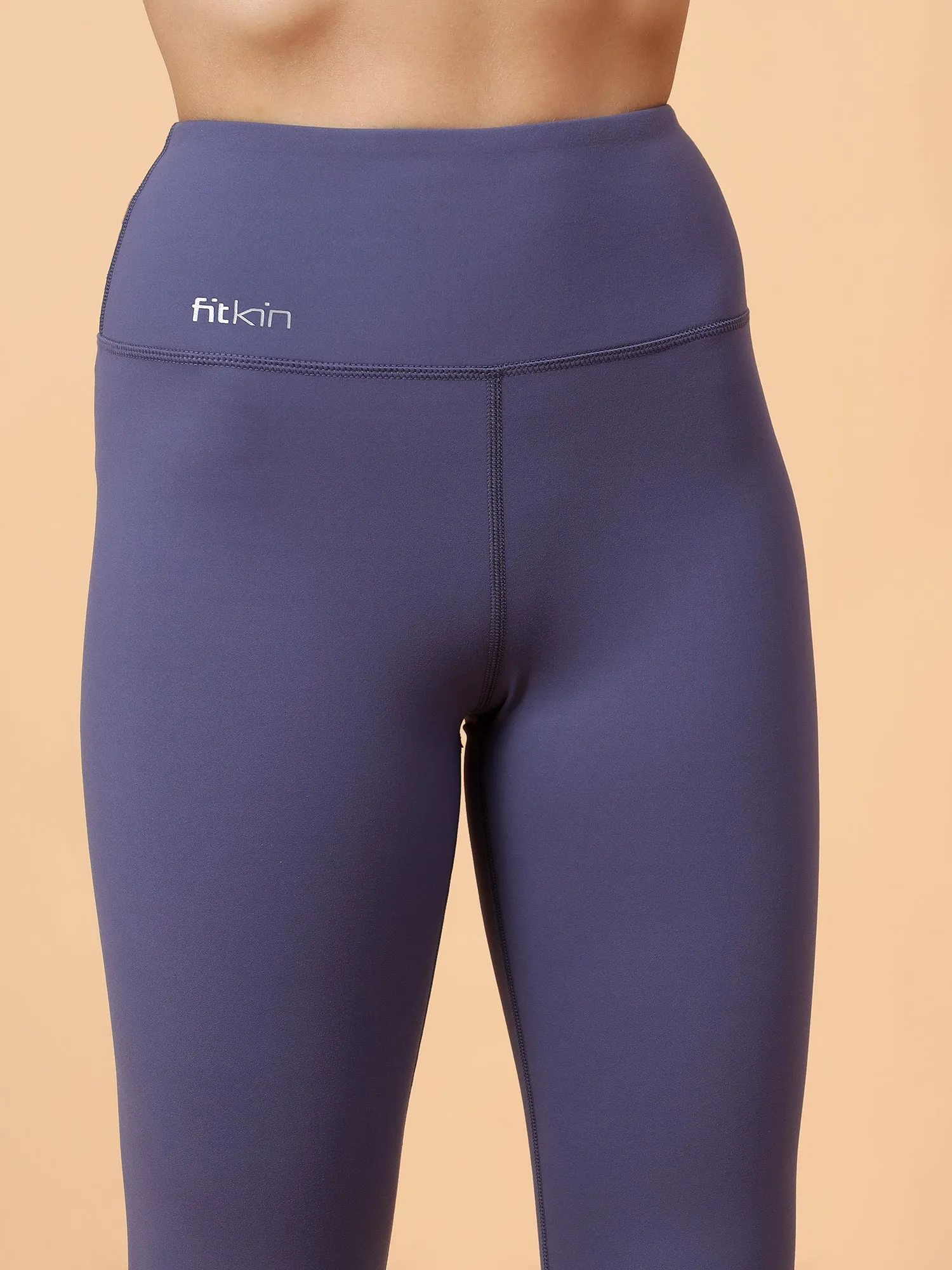 Fitkin Women's Midnight Blue Core High Waist Curve Sculpting Tights