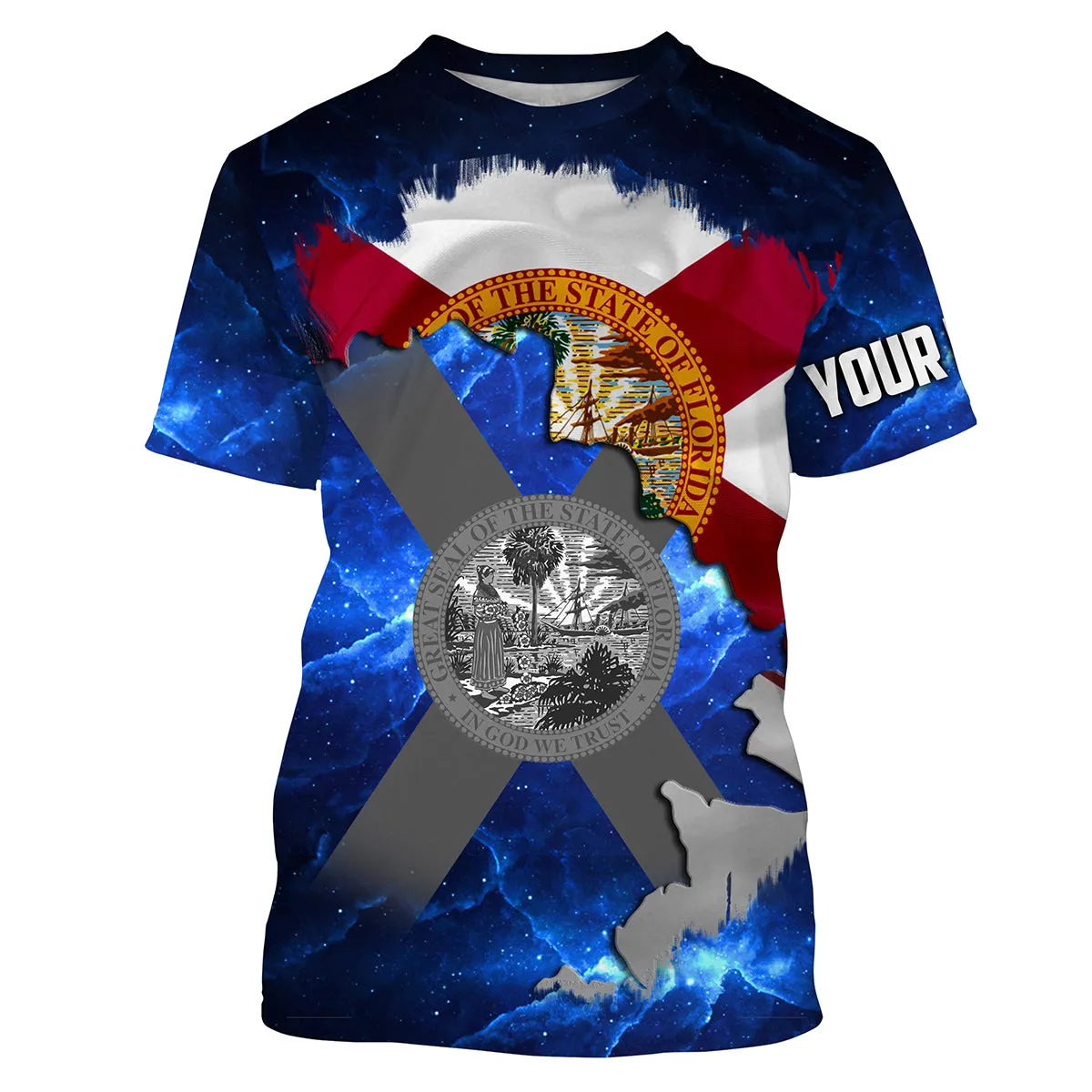 Florida Flag blue galaxy Universe patriotic Custom name fishing jerseys | Tshirt - NPQ817