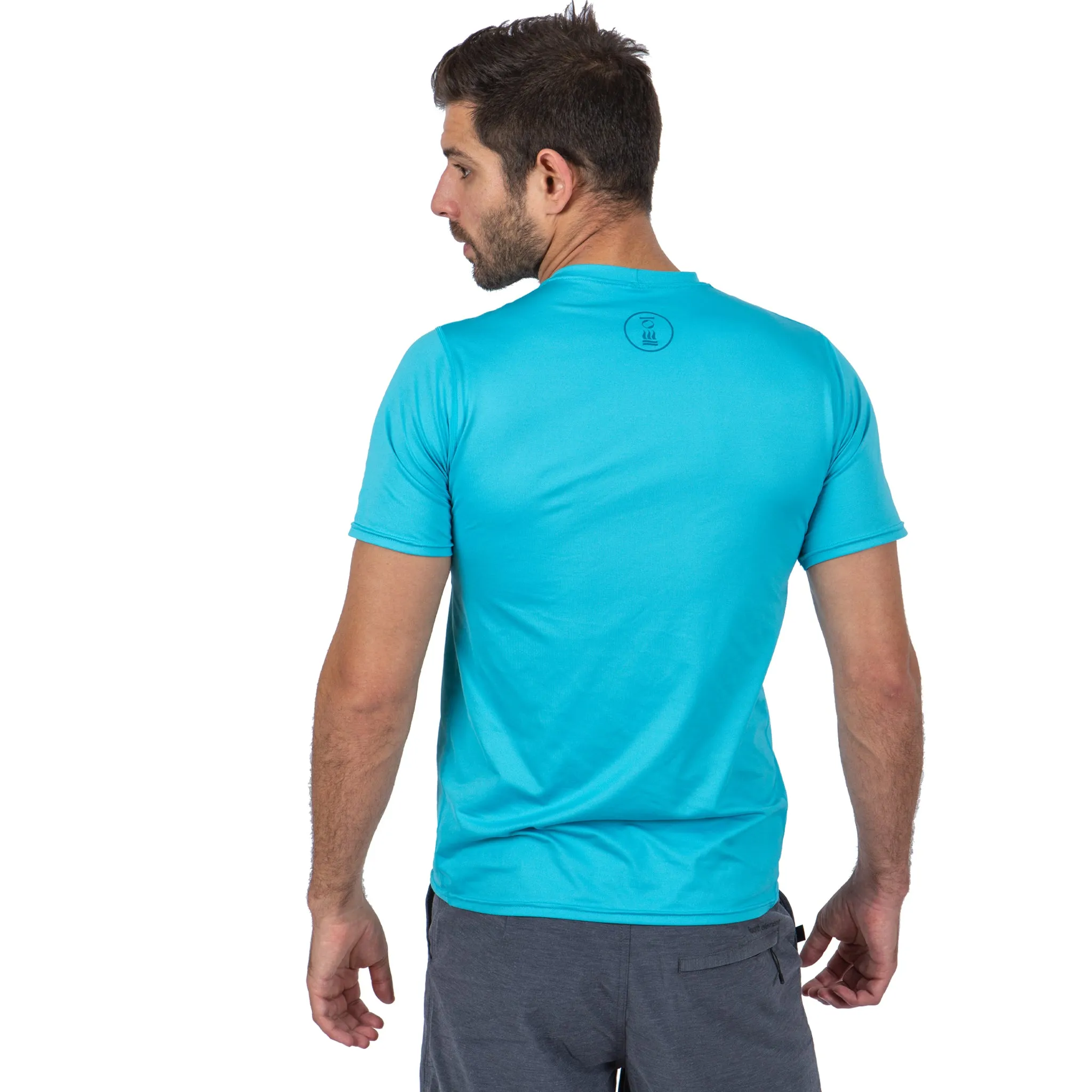 Fourth Element Men's Hydro-T UPF50  Rash Top Short Sleeve Azure Blue