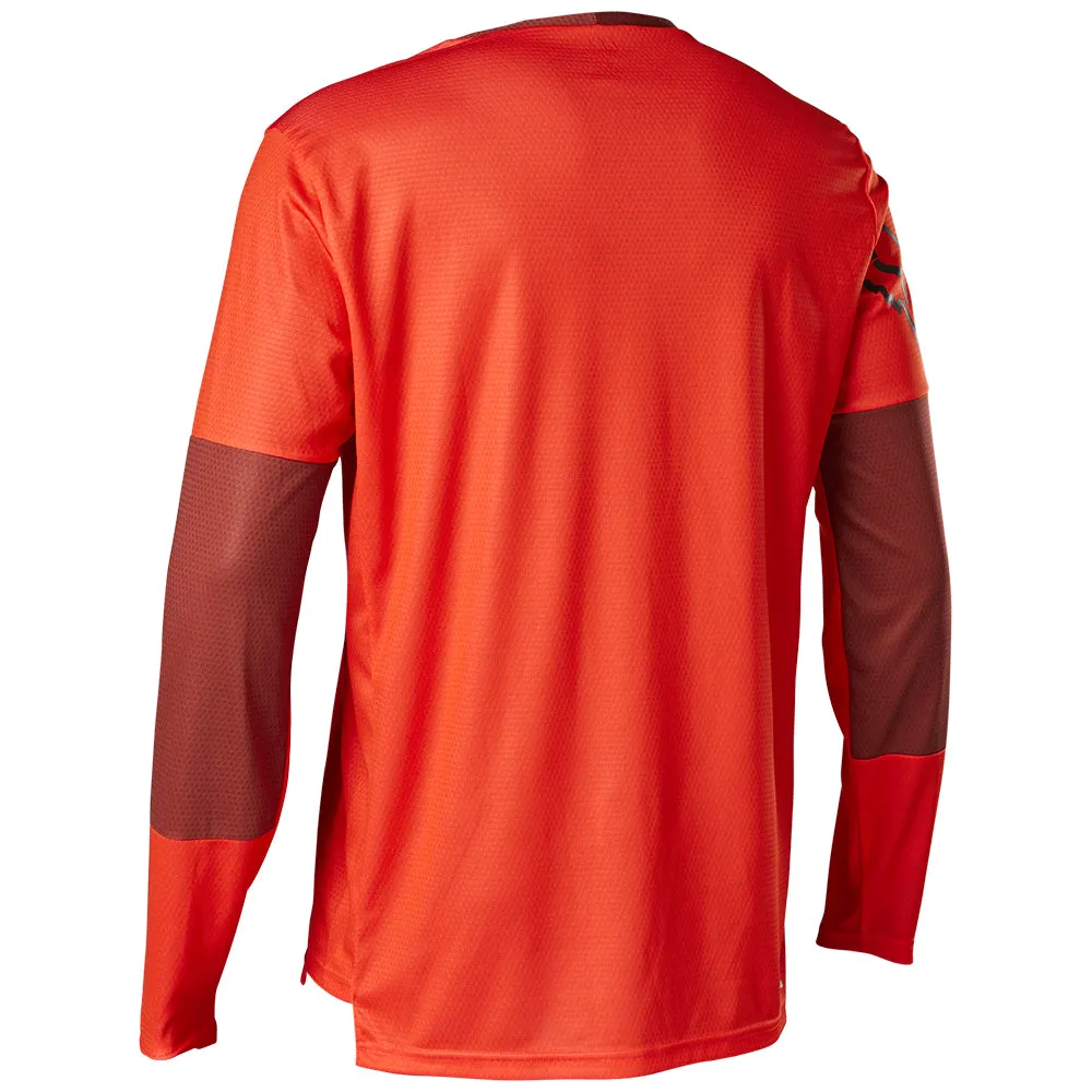 Fox Defend Ls Jersey Moth - Flo Red