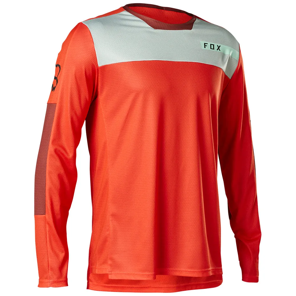 Fox Defend Ls Jersey Moth - Flo Red