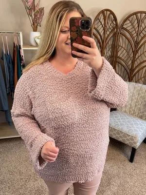 From the Beginning Pocket Sweater - Mauve