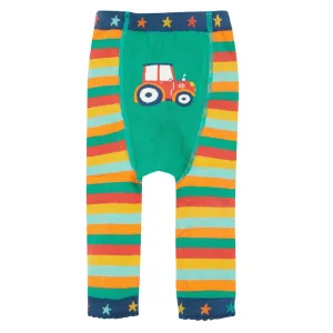 Frugi Infant Knitted Leggings 500086A4rbst Stripe Tractor