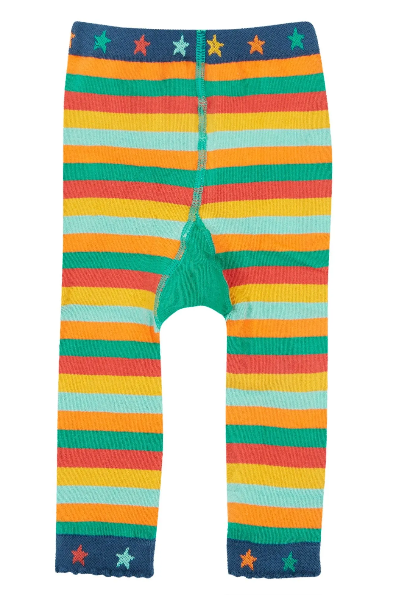 Frugi Infant Knitted Leggings 500086A4rbst Stripe Tractor