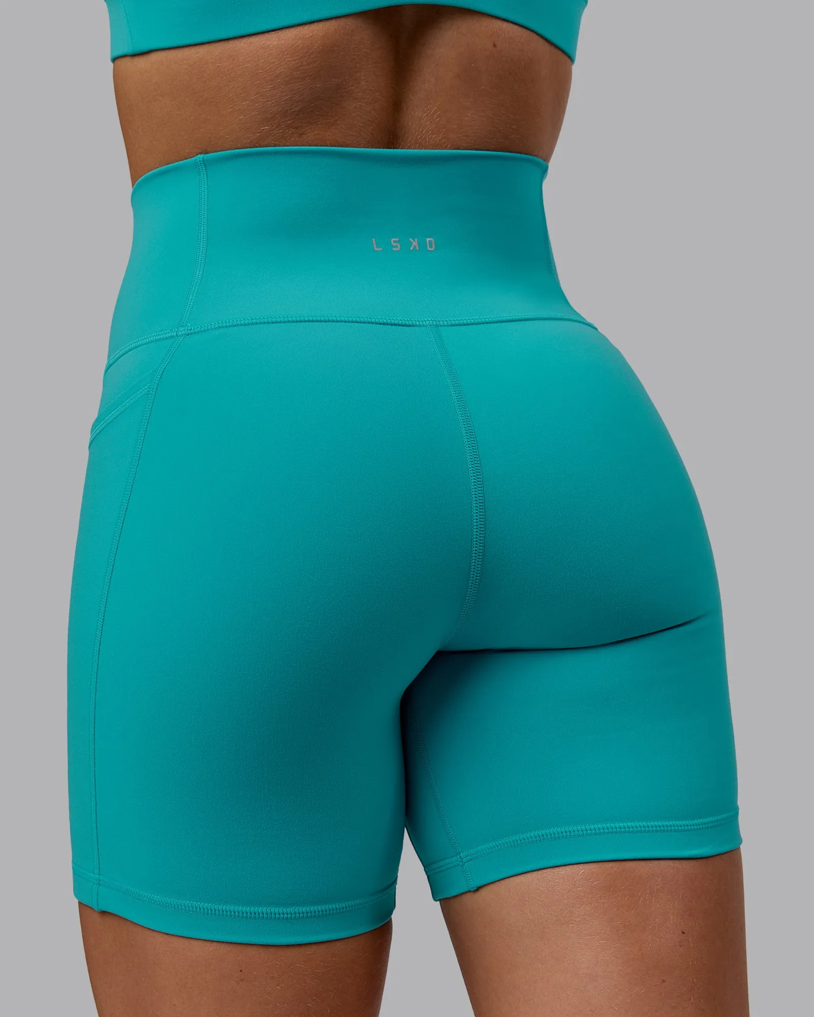 Fusion Mid Short Tights with Pockets - Uplift Blue