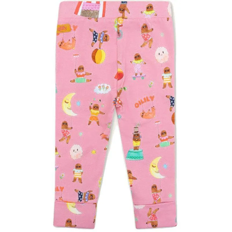 Girls Pink Peepz Leggings