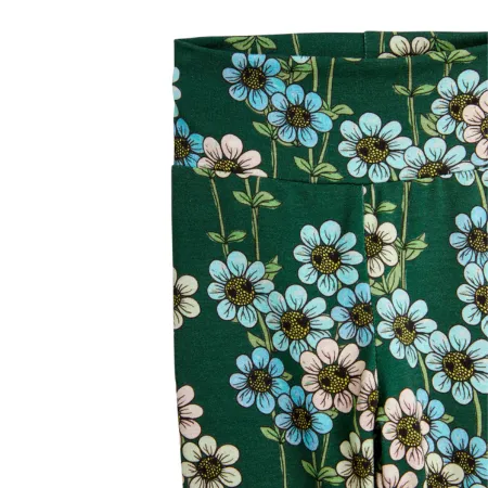 Green Daisy Leggings