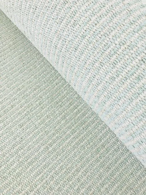 Hampton Indoor/Outdoor PVC Rug -Lina Strie Metalllc Cyan & White