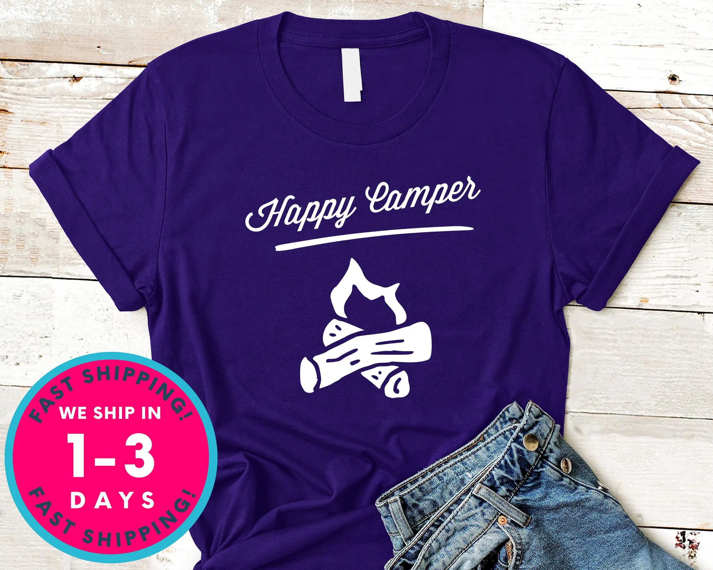 Happy Camper T-Shirt - Outdoor Shirt