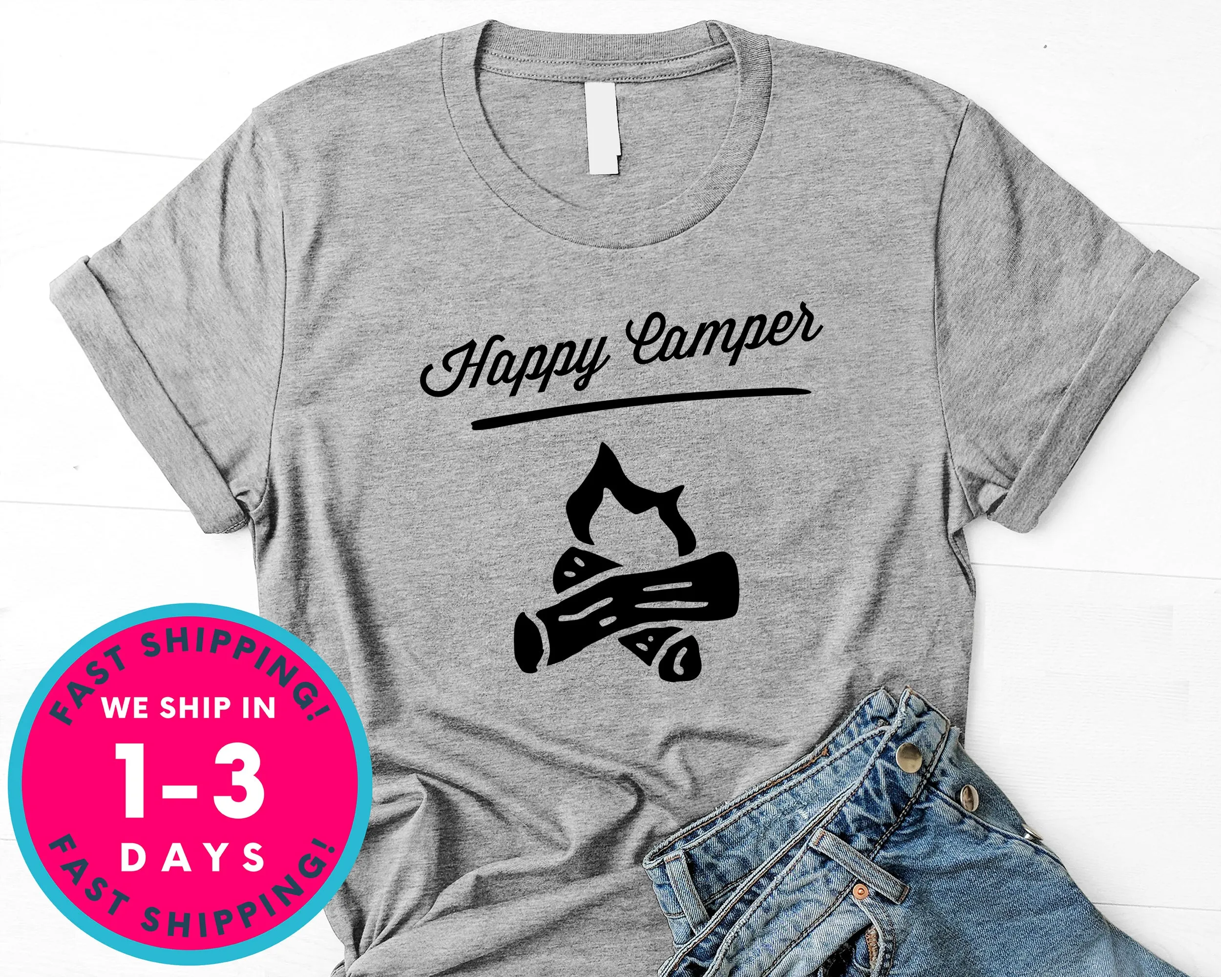 Happy Camper T-Shirt - Outdoor Shirt