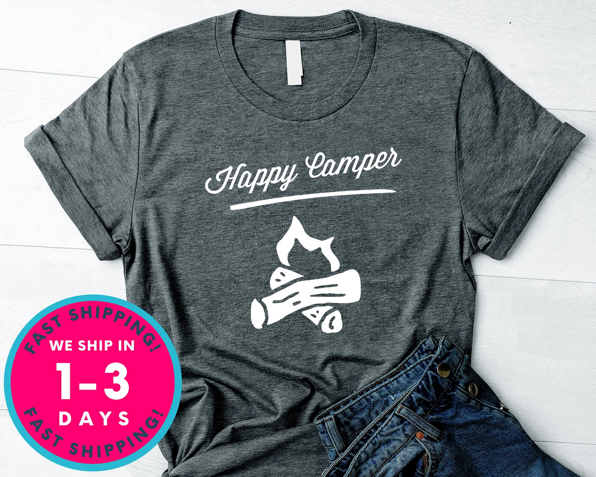 Happy Camper T-Shirt - Outdoor Shirt