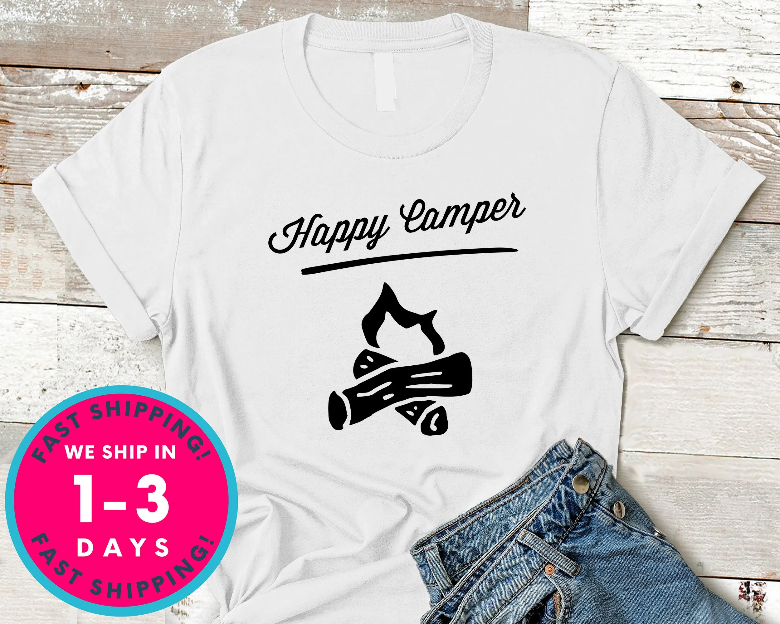 Happy Camper T-Shirt - Outdoor Shirt
