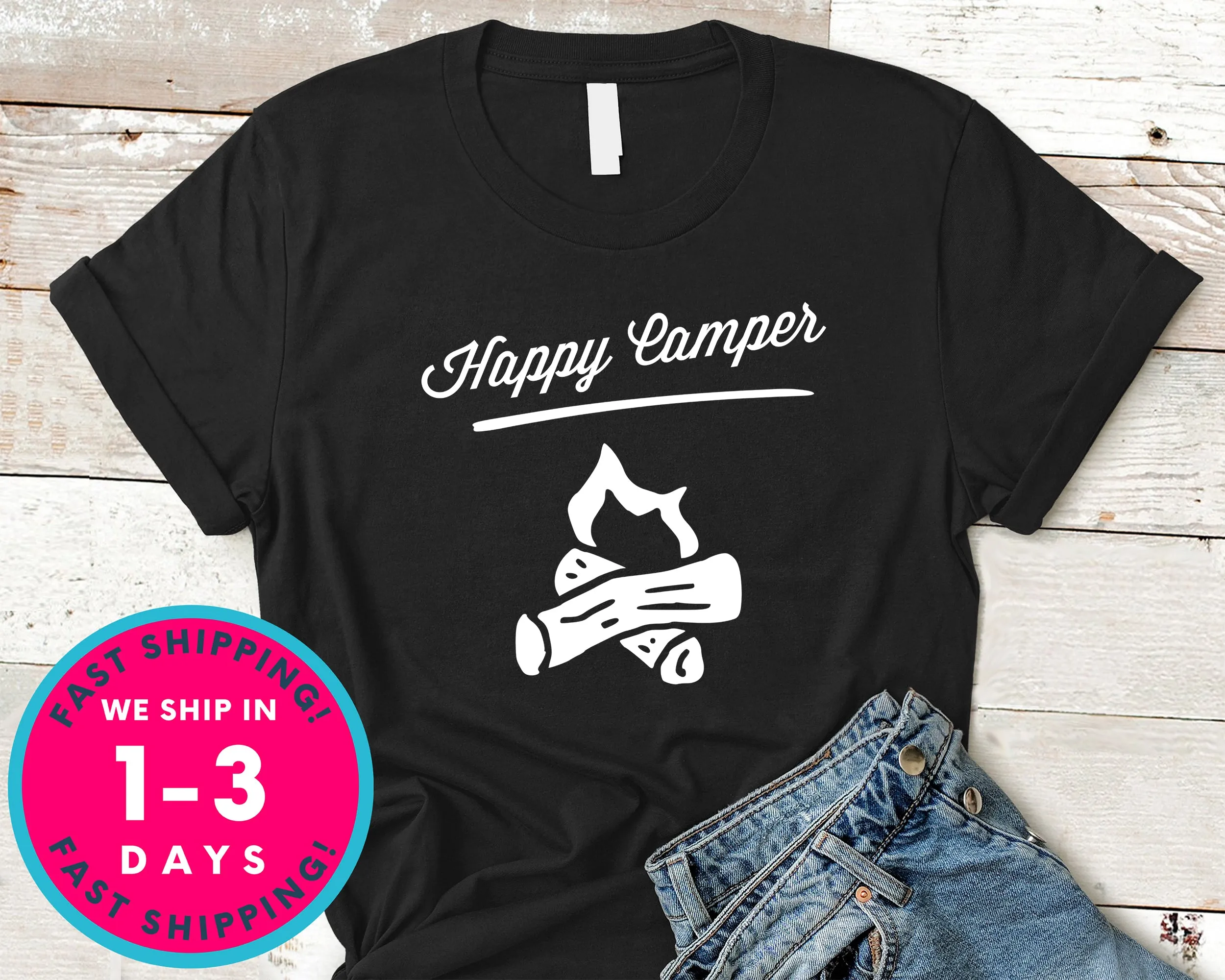 Happy Camper T-Shirt - Outdoor Shirt