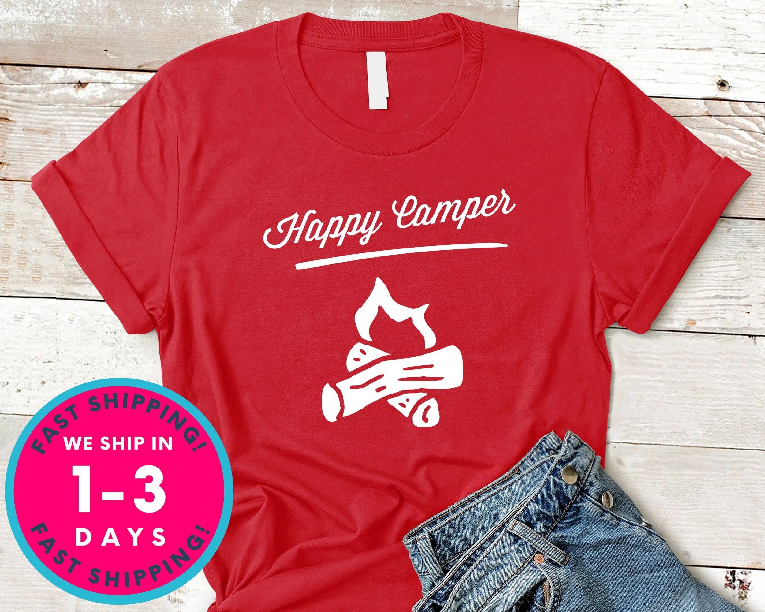 Happy Camper T-Shirt - Outdoor Shirt