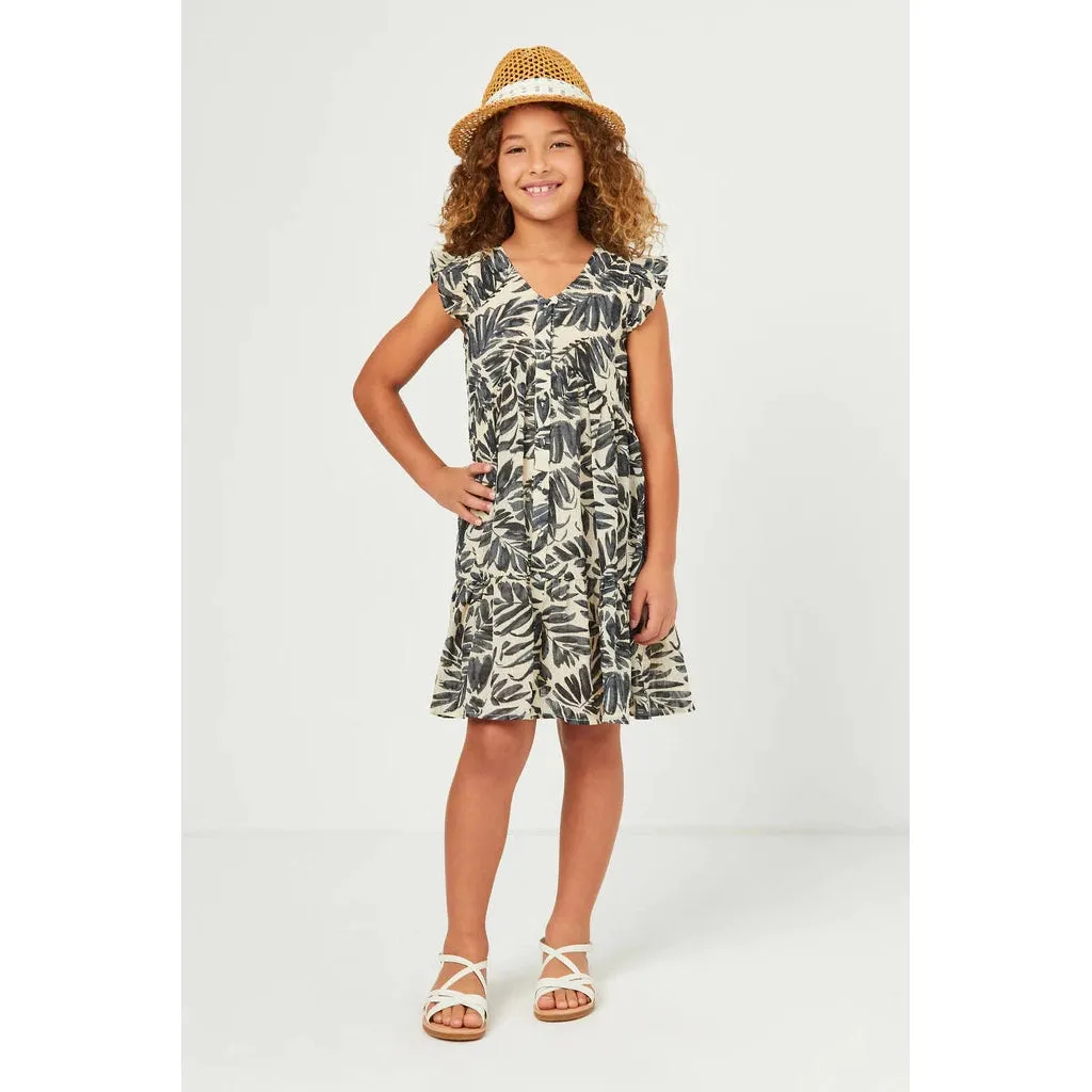 Hayden Girls Botanical Sleeveless Button Detail Dress
