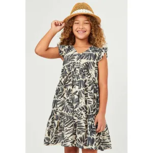 Hayden Girls Botanical Sleeveless Button Detail Dress