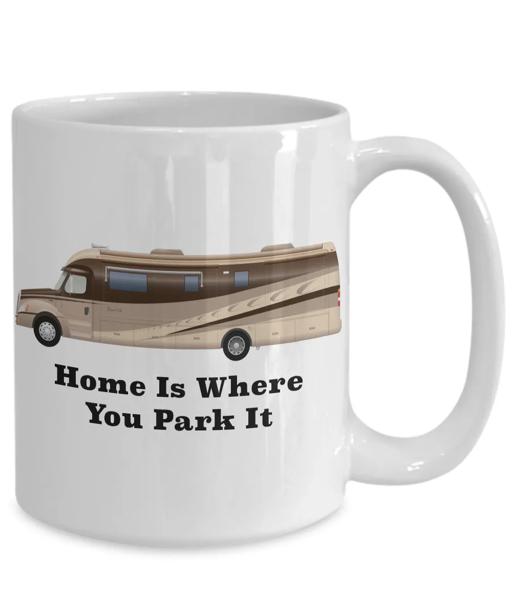 Home is Where You Park It RV Coffee Cup Happy Camper Mug Retirement Gift