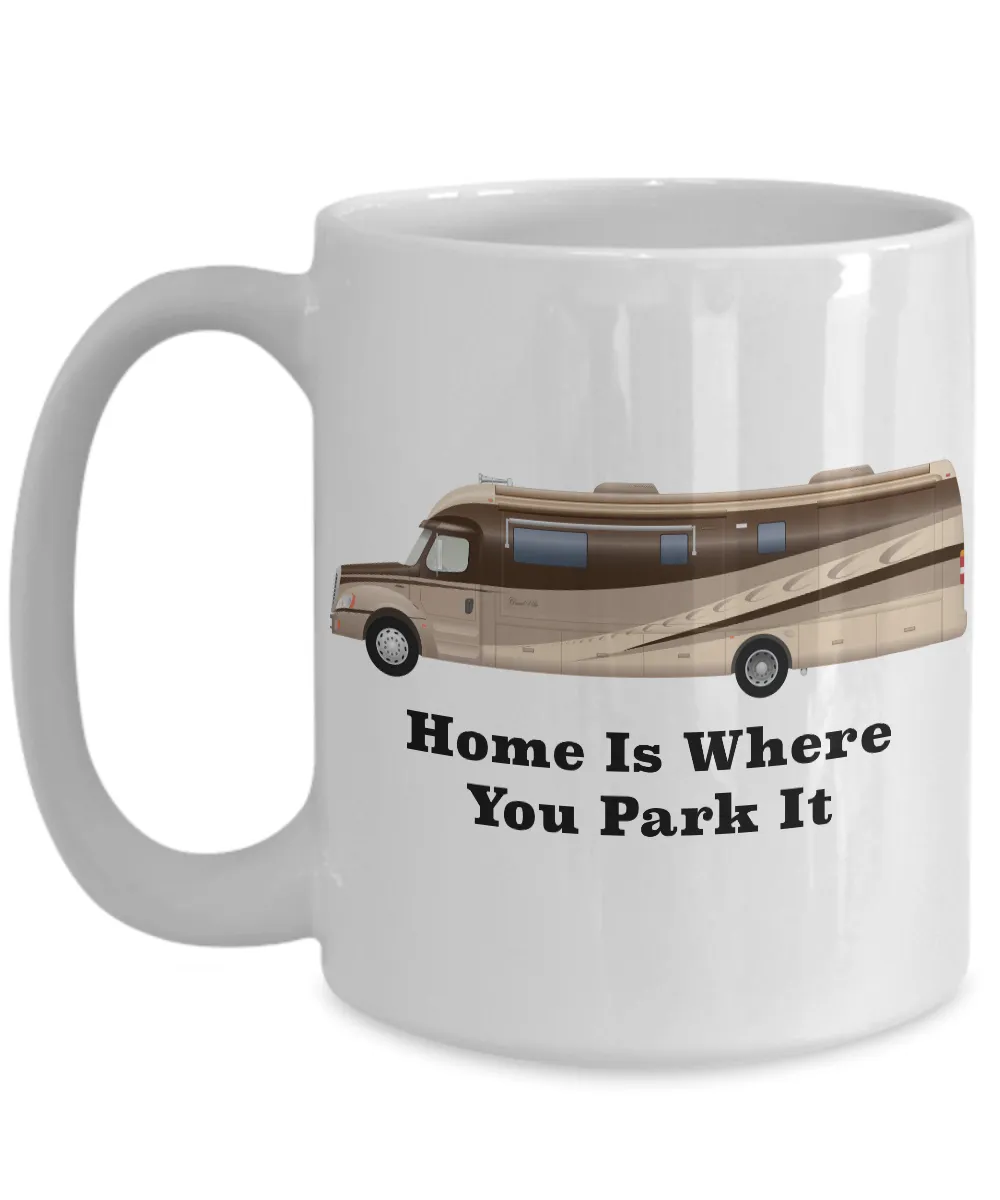 Home is Where You Park It RV Coffee Cup Happy Camper Mug Retirement Gift