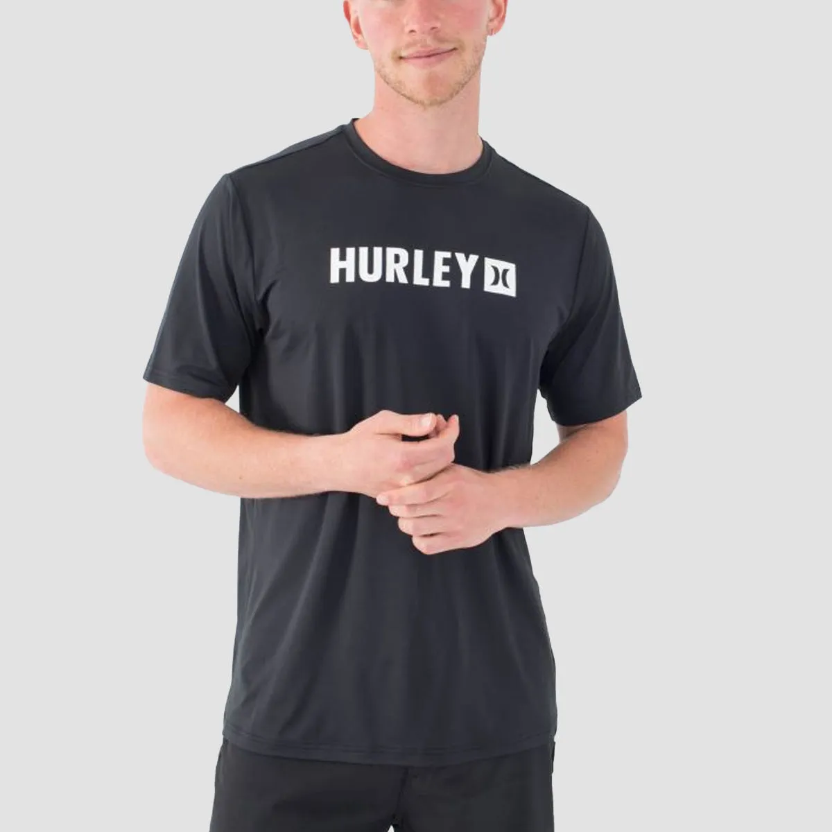 Hurley Everyday Hybrid Upf 50  Lycra T-Shirt Black/White