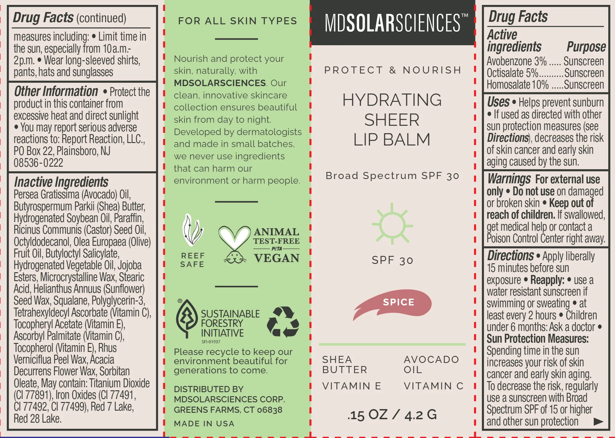 Hydrating Sheer Lip Balm Spice SPF 30
