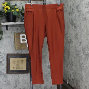 Hype Collection Womens Stretch Athletic Knit Leggings Burnt Orange 3X
