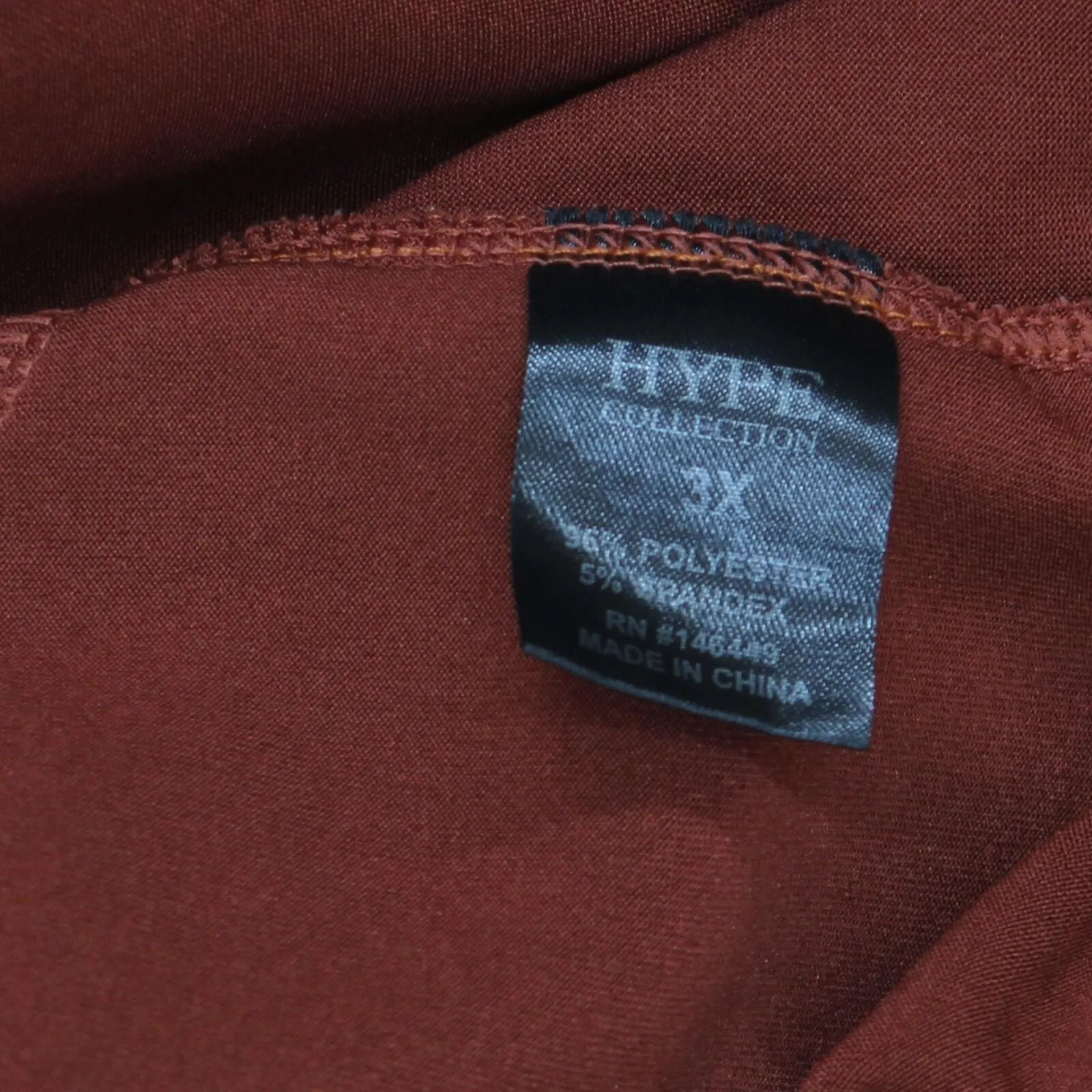 Hype Collection Womens Stretch Athletic Knit Leggings Burnt Orange 3X