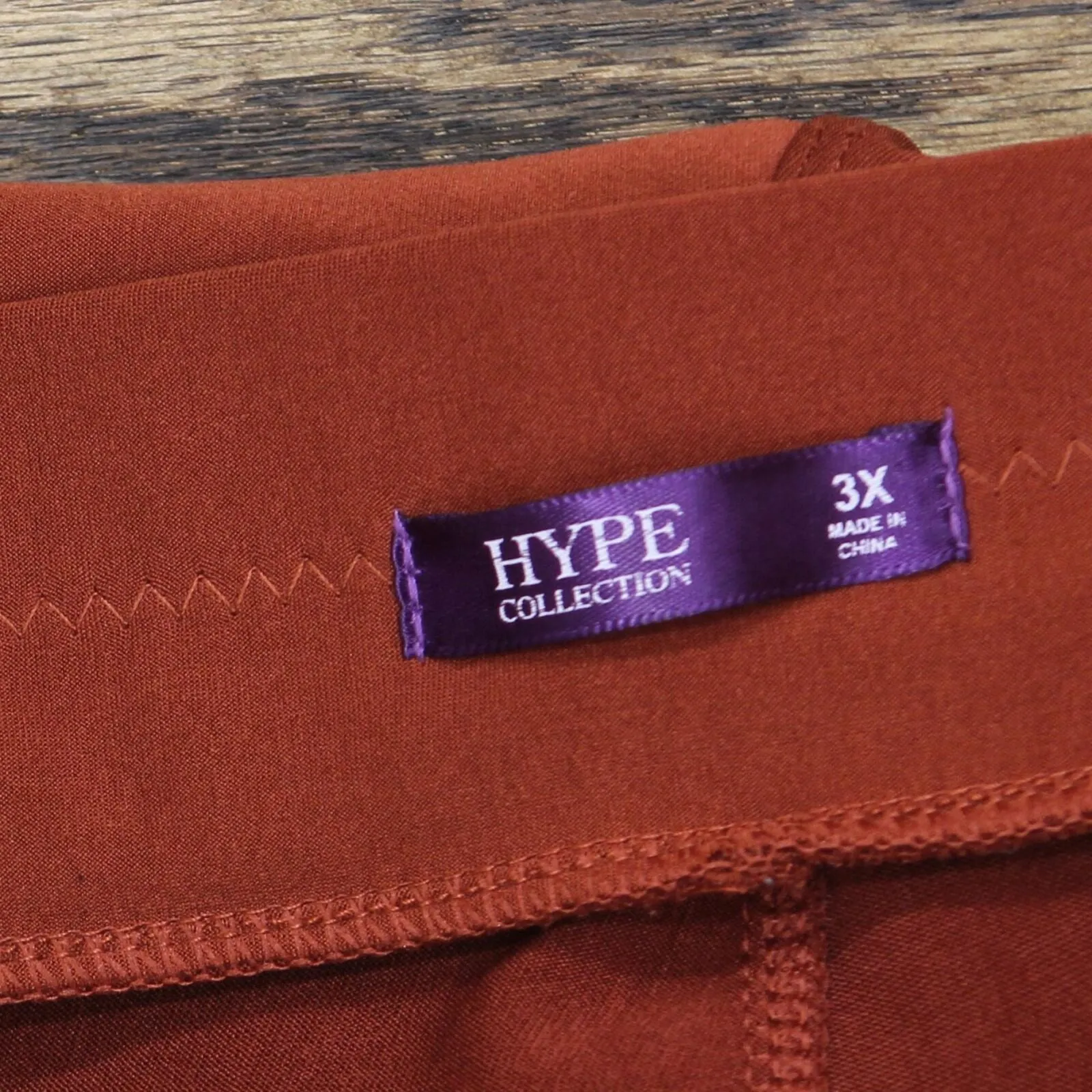 Hype Collection Womens Stretch Athletic Knit Leggings Burnt Orange 3X