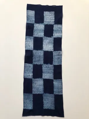 Ichimatsu Mokume Shibori Tenugui