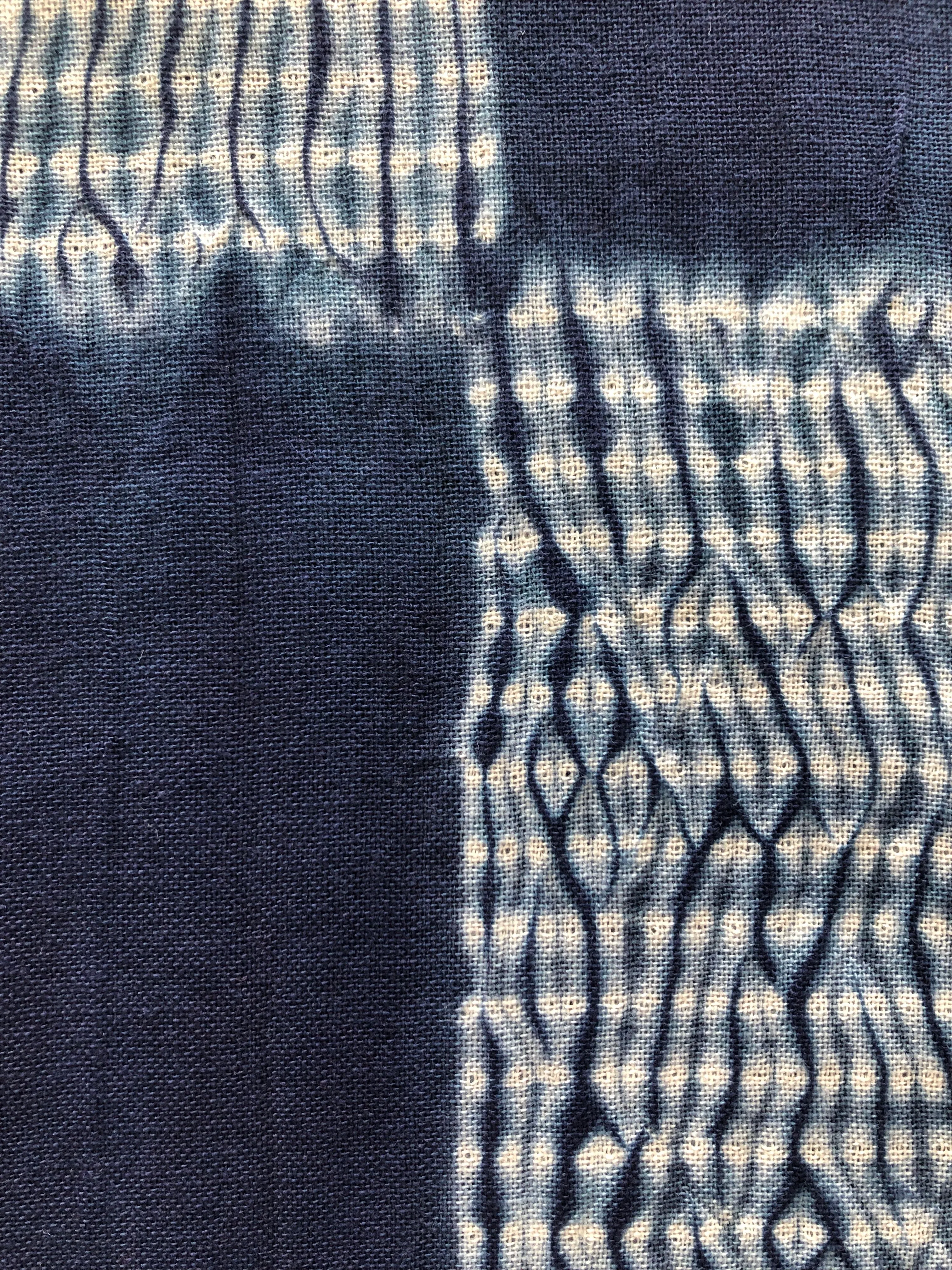 Ichimatsu Mokume Shibori Tenugui