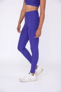 Indigo Crosshatch High-Waist Leggings