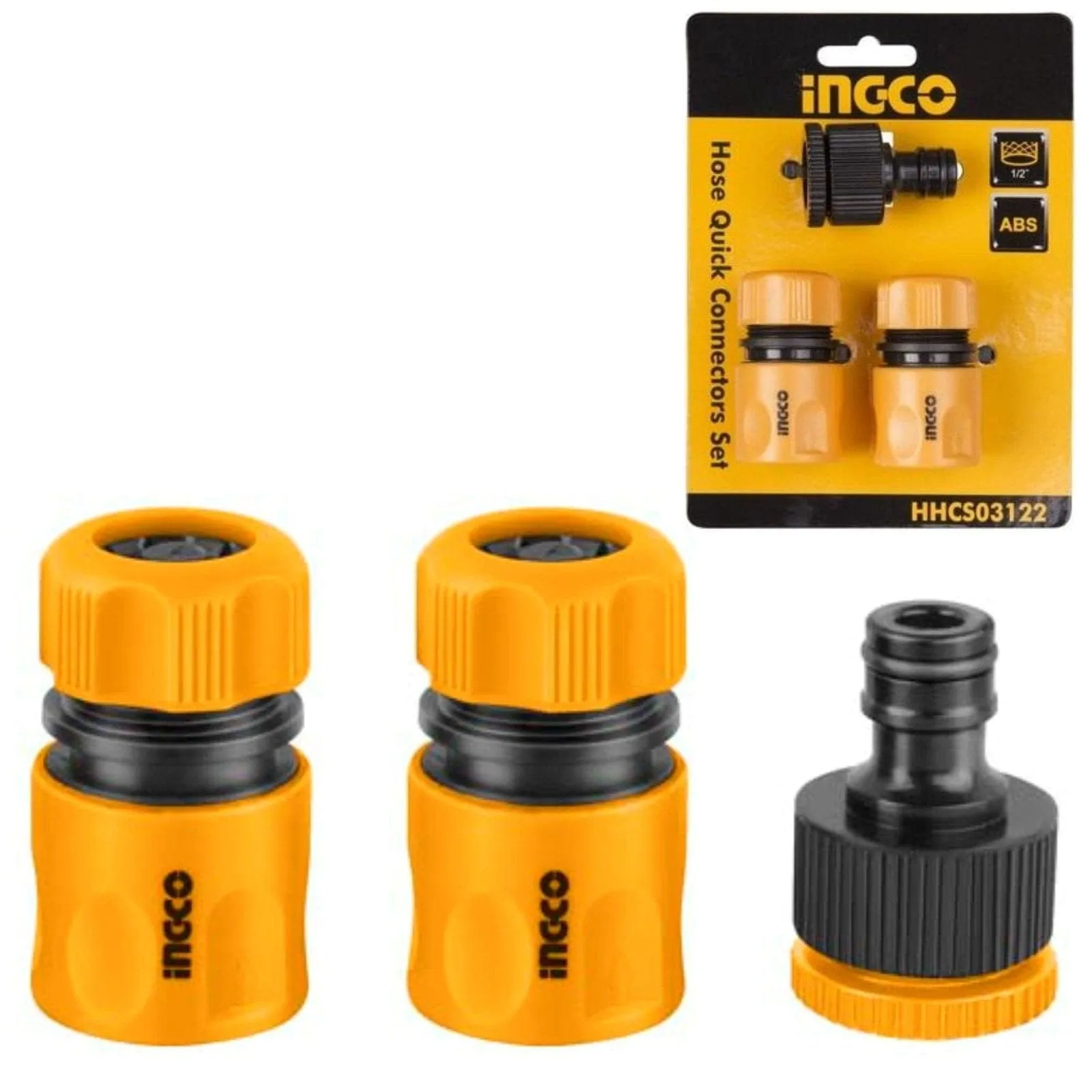 Ingco 3-Piece 1/2" Hose Quick Connectors Set with Tap Adaptor – HHCS03122
