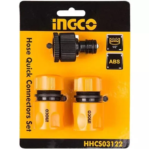 Ingco 3-Piece 1/2" Hose Quick Connectors Set with Tap Adaptor – HHCS03122