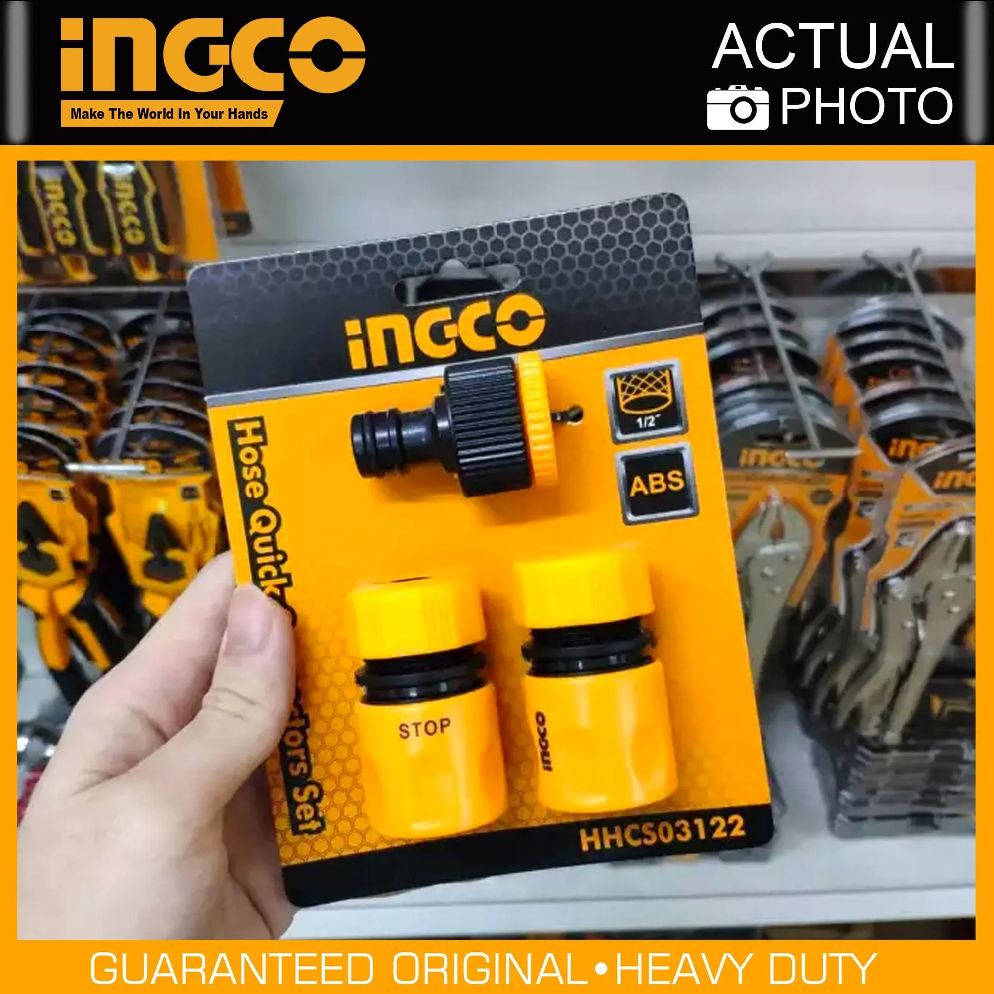 Ingco 3-Piece 1/2" Hose Quick Connectors Set with Tap Adaptor – HHCS03122