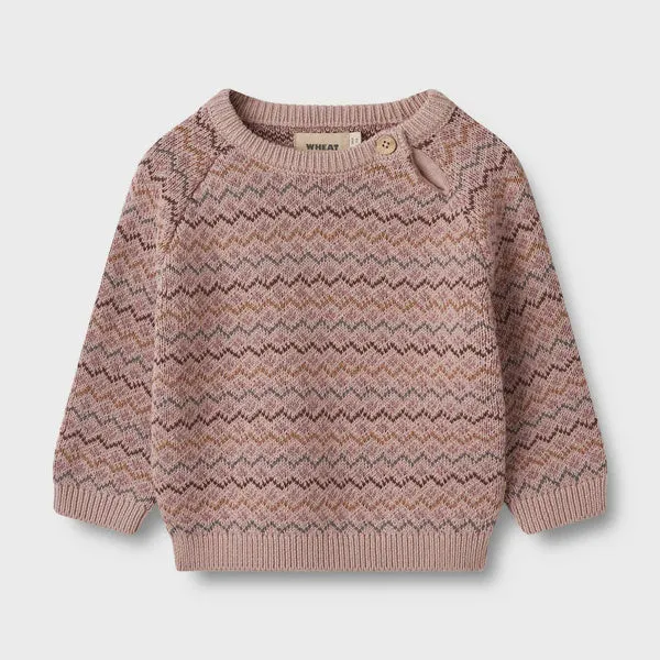 Jacquard Pullover Nanna Baby in Dry Rose