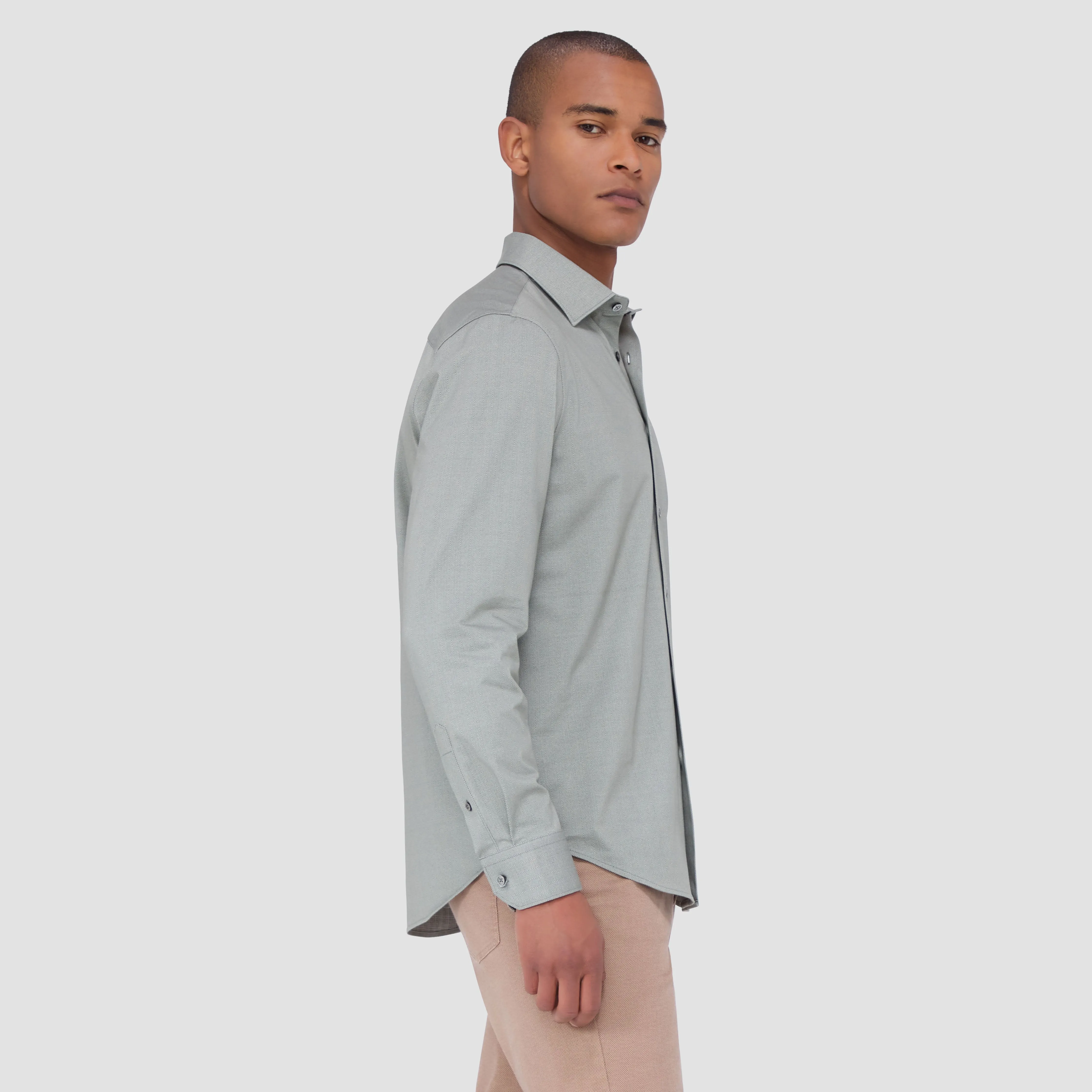 Jimmy Double Sided Herringbone/Check OoohCotton Shirt