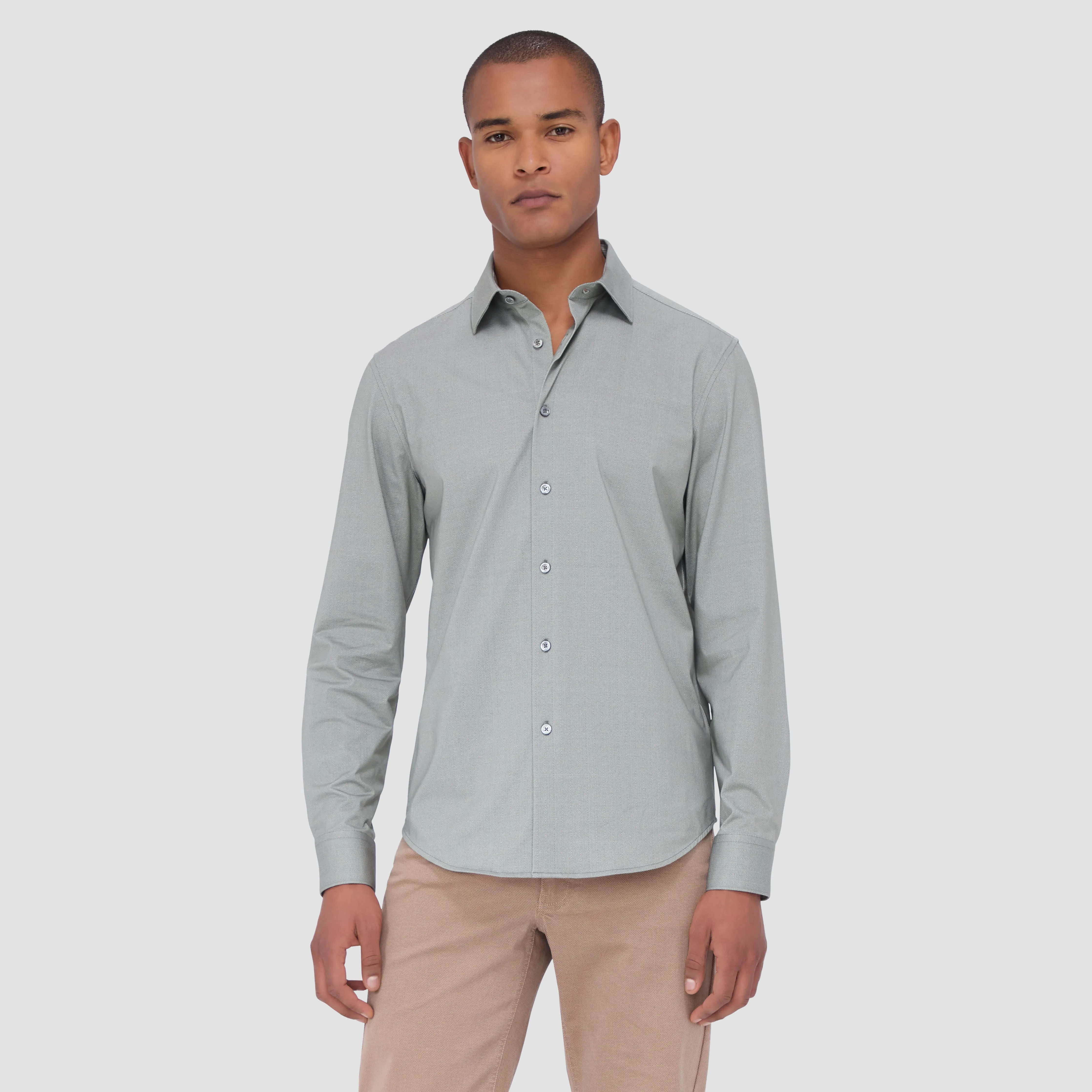Jimmy Double Sided Herringbone/Check OoohCotton Shirt