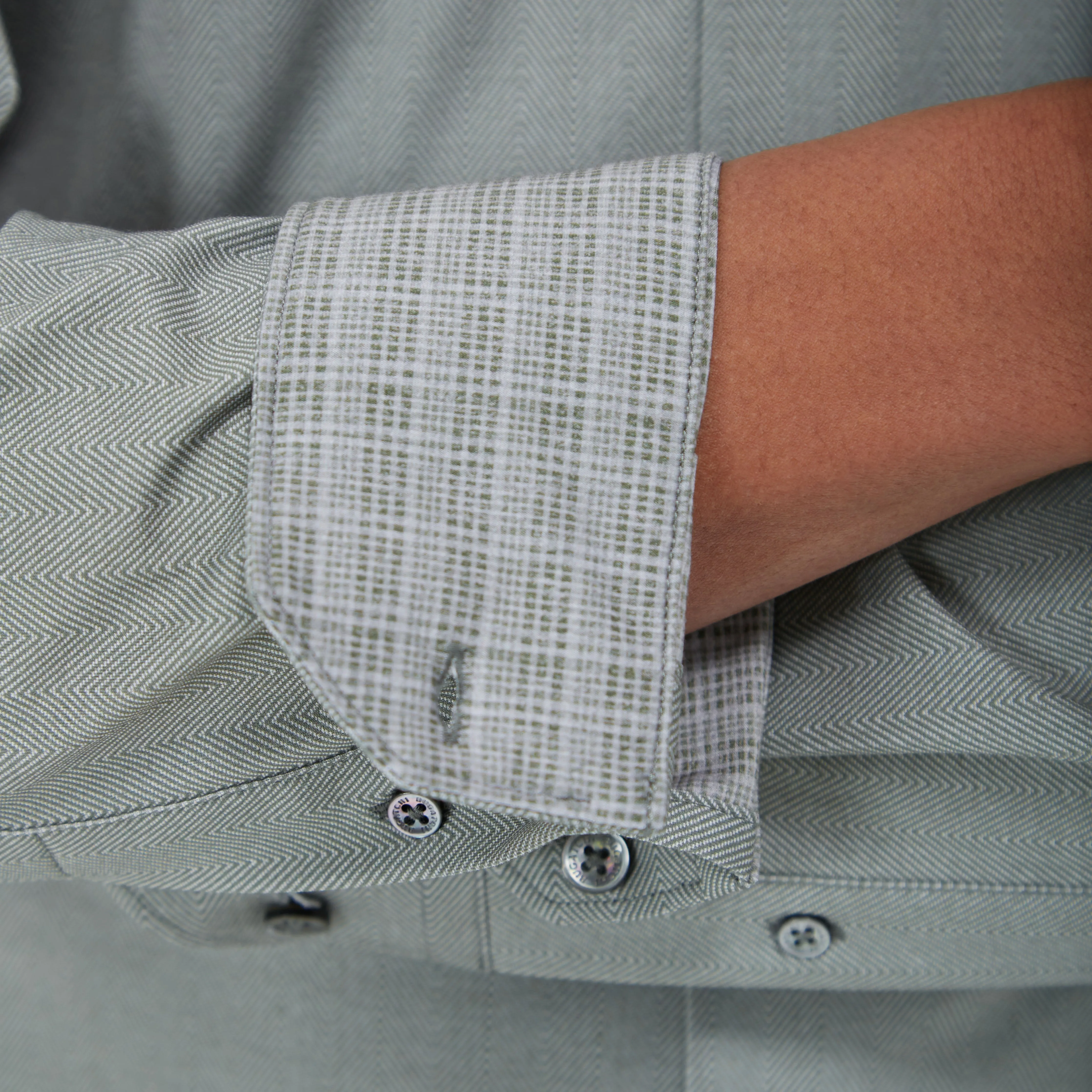 Jimmy Double Sided Herringbone/Check OoohCotton Shirt
