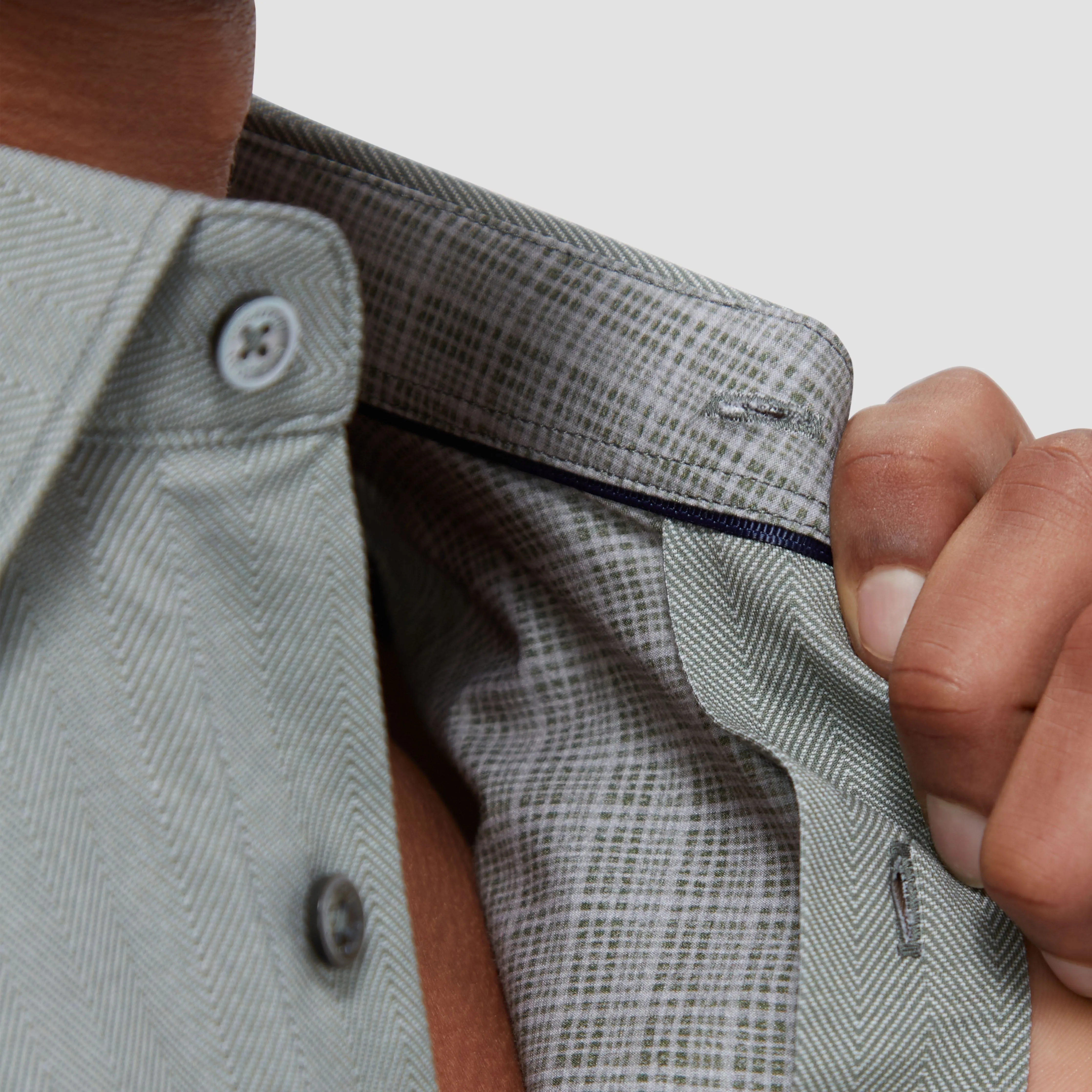 Jimmy Double Sided Herringbone/Check OoohCotton Shirt