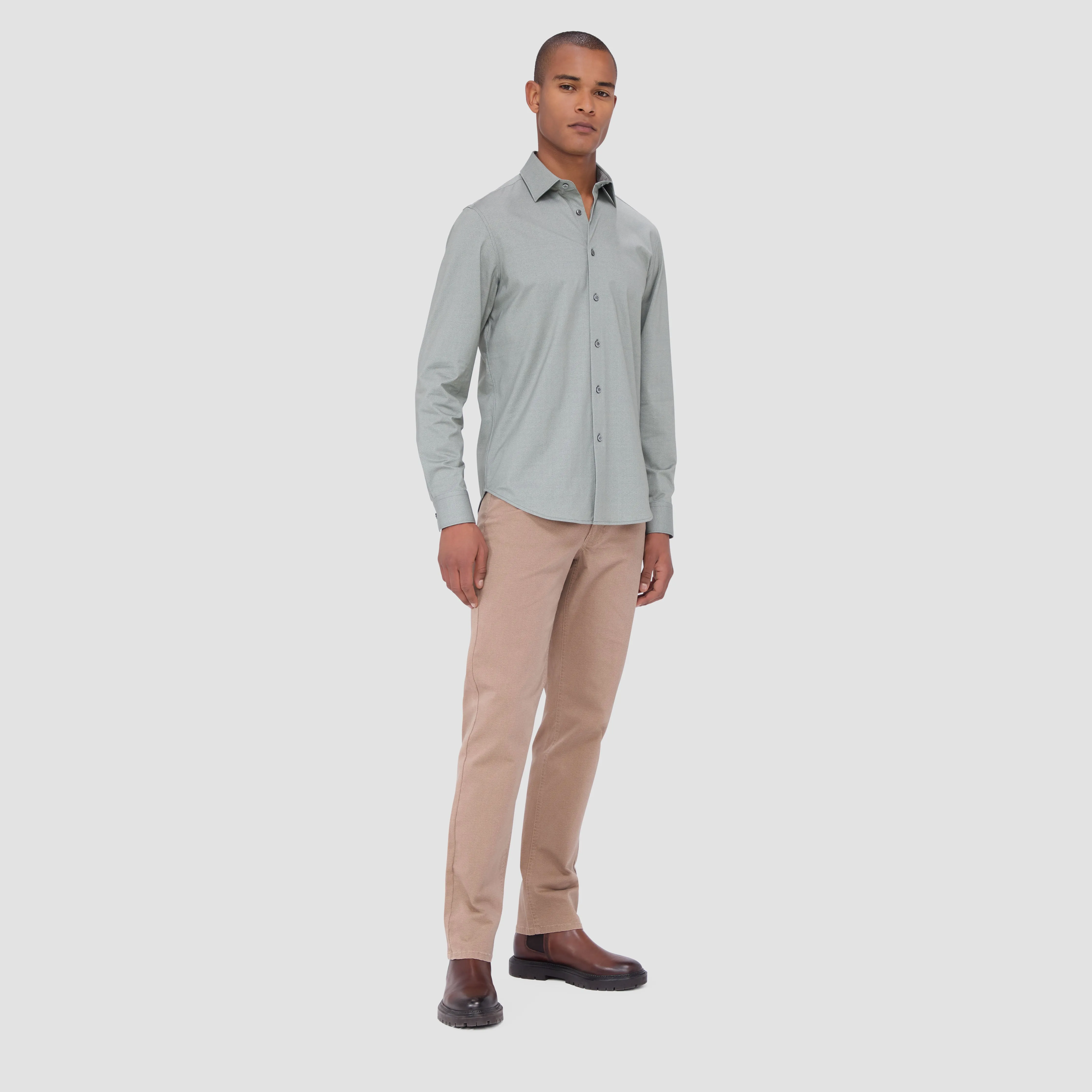 Jimmy Double Sided Herringbone/Check OoohCotton Shirt
