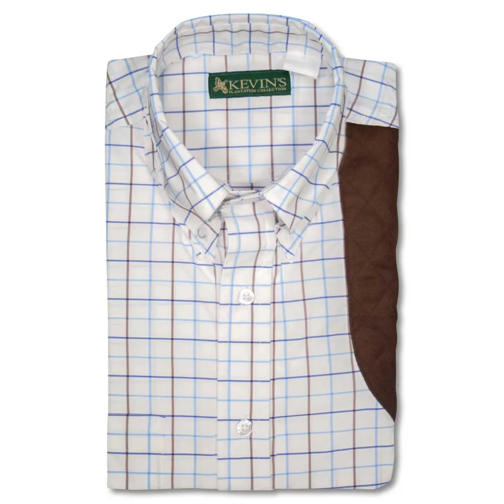 Kevin's Blue/Brown Performance Tattersall Left Hand Long Sleeve Shooting Shirt