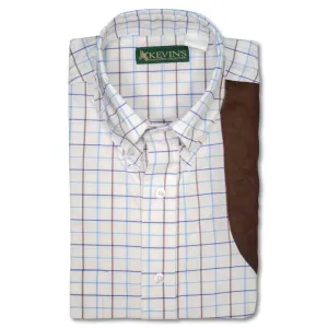 Kevin's Blue/Brown Performance Tattersall Left Hand Long Sleeve Shooting Shirt