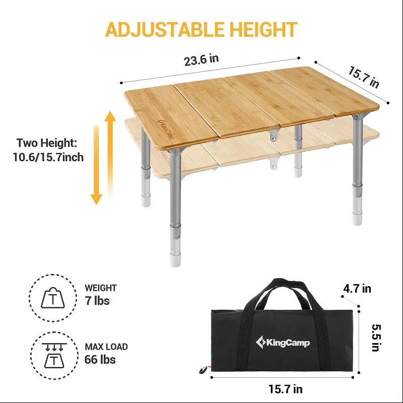 KingCamp - KingCamp Adjustable Bamboo Table