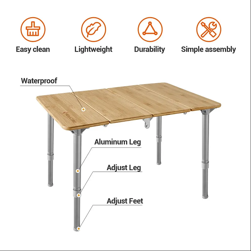 KingCamp - KingCamp Adjustable Bamboo Table