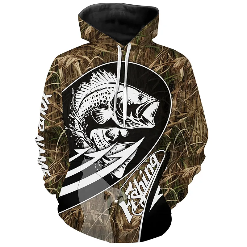 Largemouth Bass fishing tattoo camo fishing Custom Name Fishing shirts | Hoodie - NPQ669