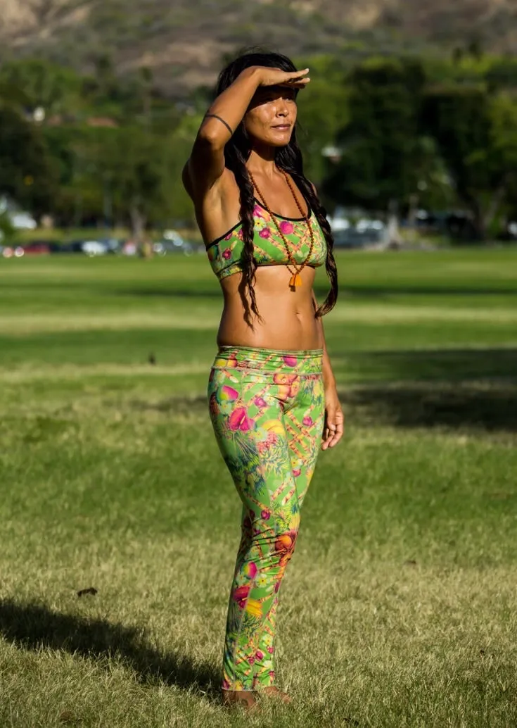 LEGGINGS GREEN PIN UP/COCONUT